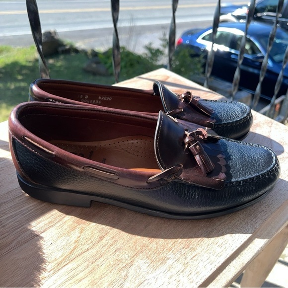 Allen Edmonds Loafers Mens Size 10D Nashua Brown/Black Leather Tassel - Picture 6 of 11